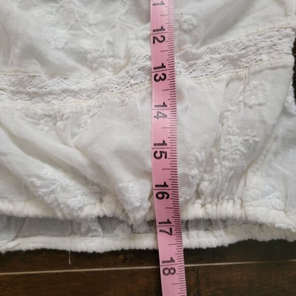 Free People Sweet Love Blouse Womens M Boho Hippie Vintage Peasant Embroidered - Picture 7 of 7
